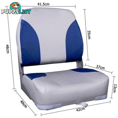 Set of 2 Swivel Folding Marine Boat Seats Grey Blue