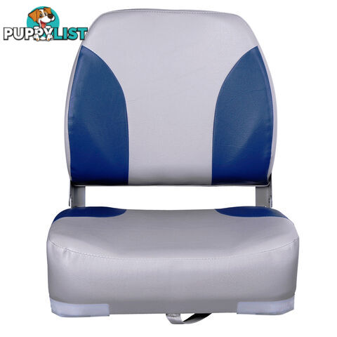 Set of 2 Swivel Folding Marine Boat Seats Grey Blue