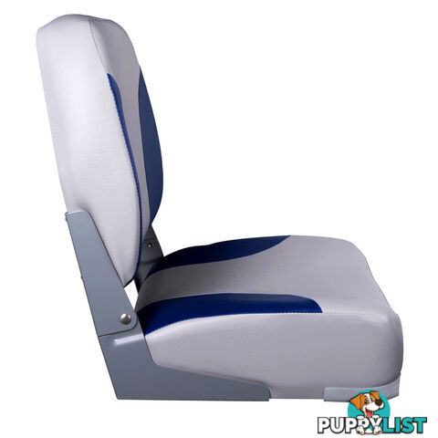 Set of 2 Swivel Folding Marine Boat Seats Grey Blue