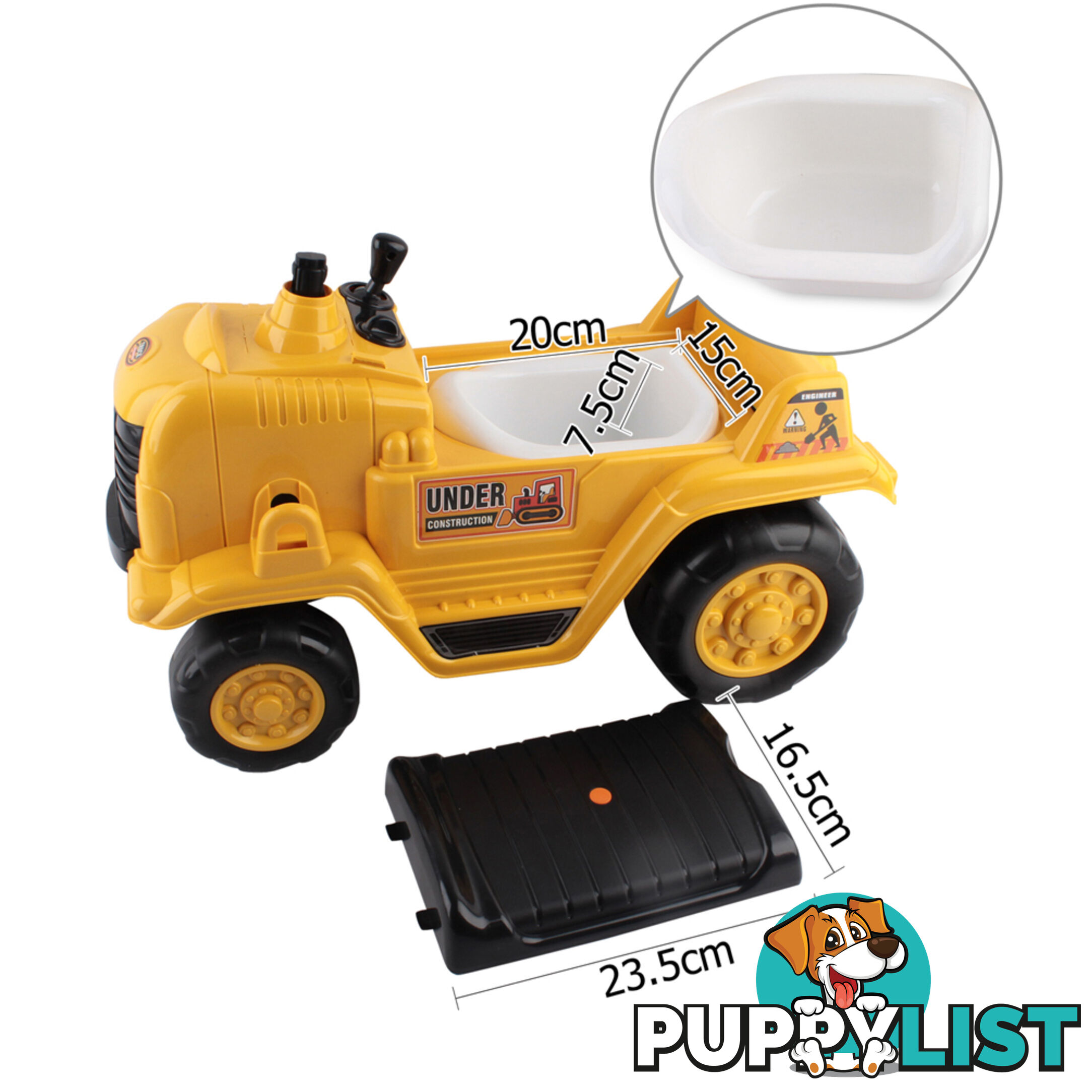 Kids Ride On Bulldozer Yellow