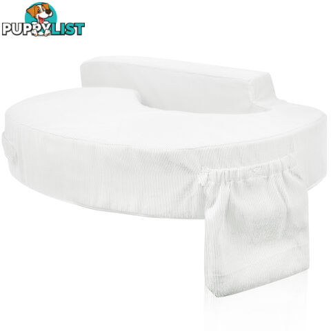 Baby Breast Feeding Support Memory Foam Pillow w/ Zip Cover White