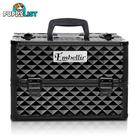 Portable Beauty Makeup Case Diamond Black