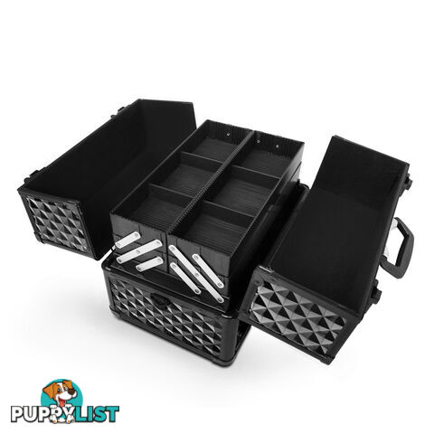 Portable Beauty Makeup Case Diamond Black