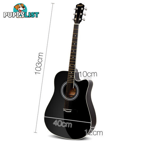 41" 5- Band EQ Electric Acoustic Guitar Full Size Black