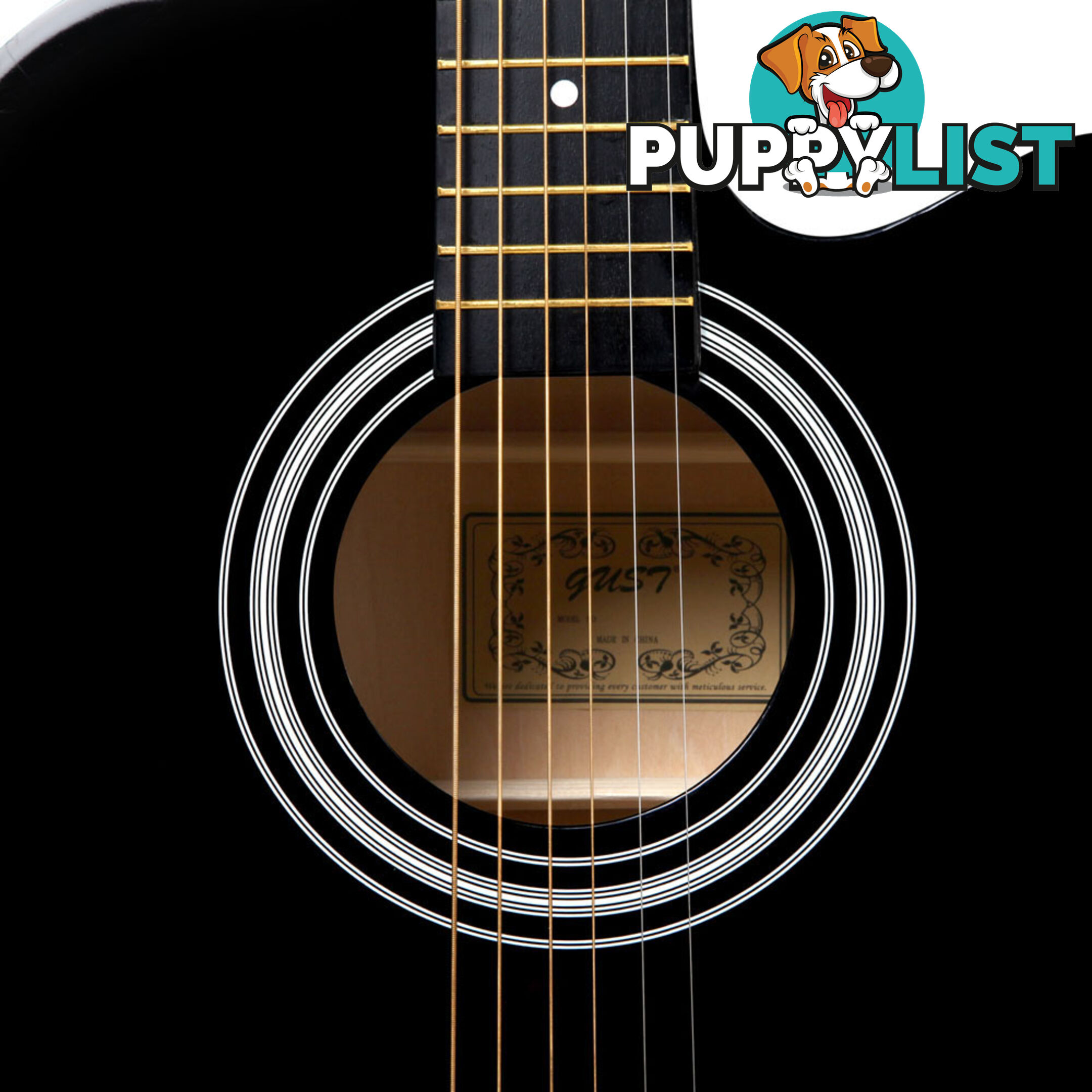 41" 5- Band EQ Electric Acoustic Guitar Full Size Black