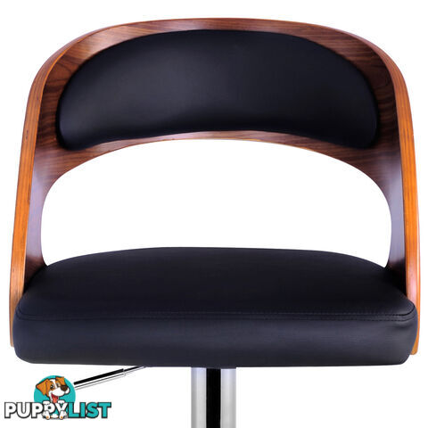 PU Leather Wooden Kitchen Bar Stool Padded Seat Black