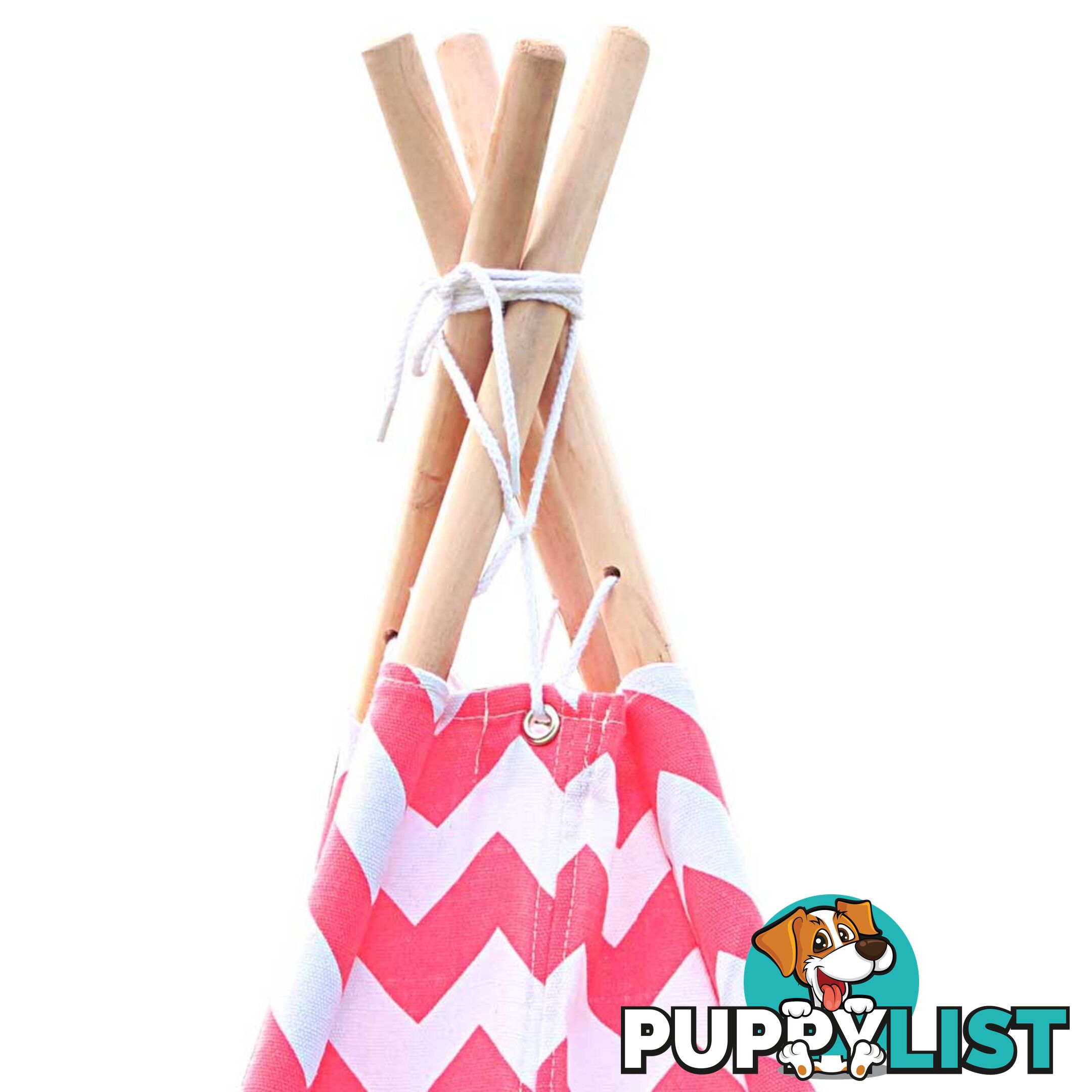 4 Poles Teepee Tent w/ Storage Bag Coral