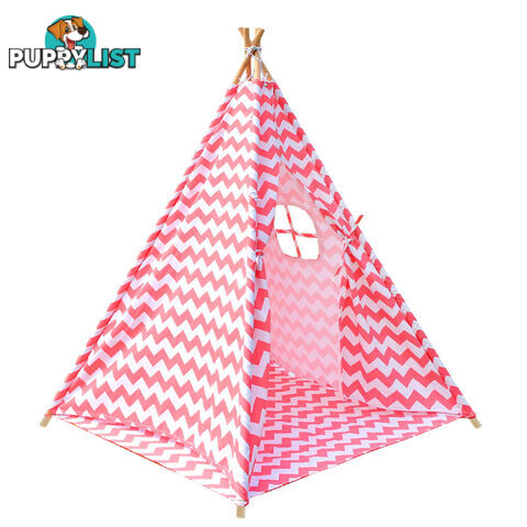 4 Poles Teepee Tent w/ Storage Bag Coral