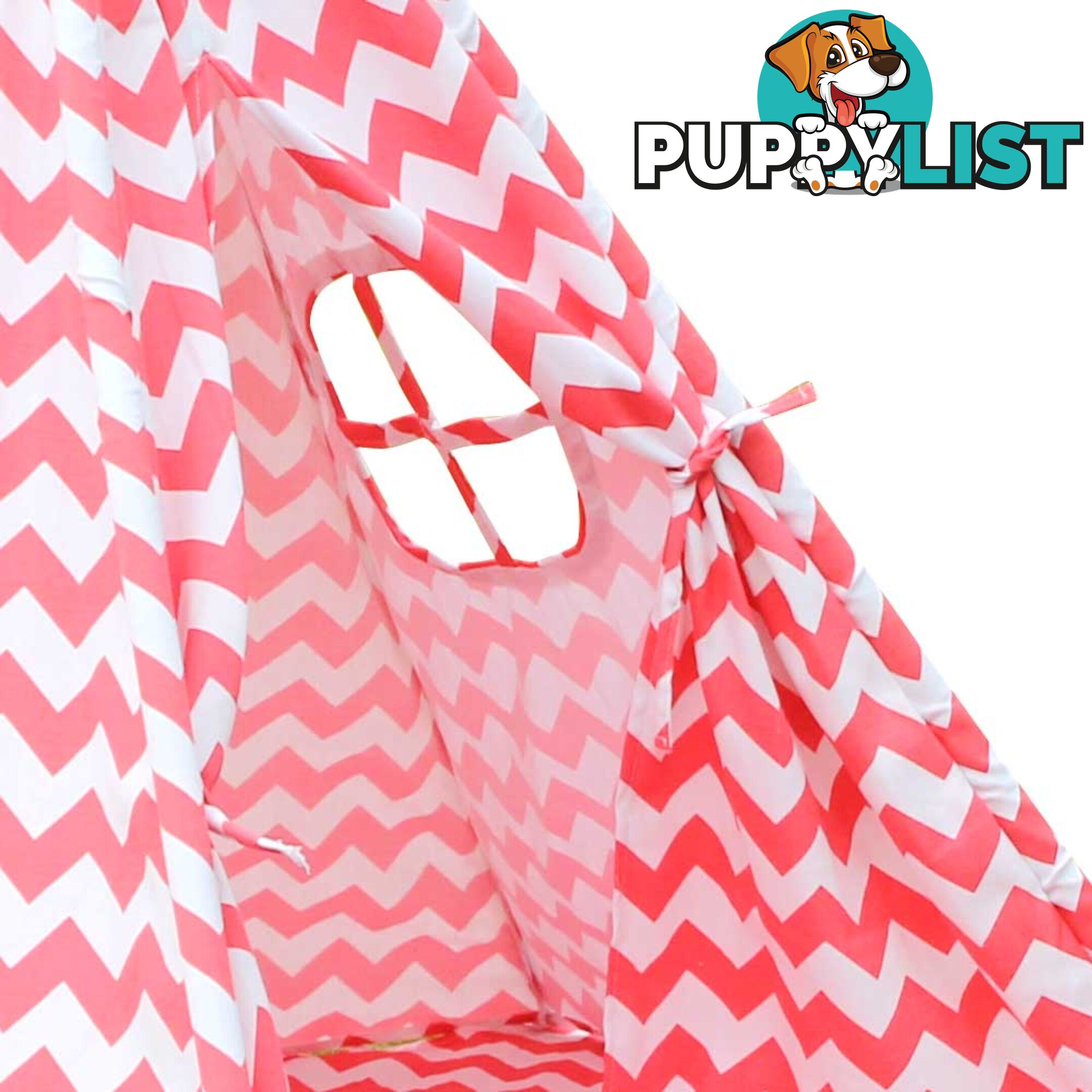 4 Poles Teepee Tent w/ Storage Bag Coral