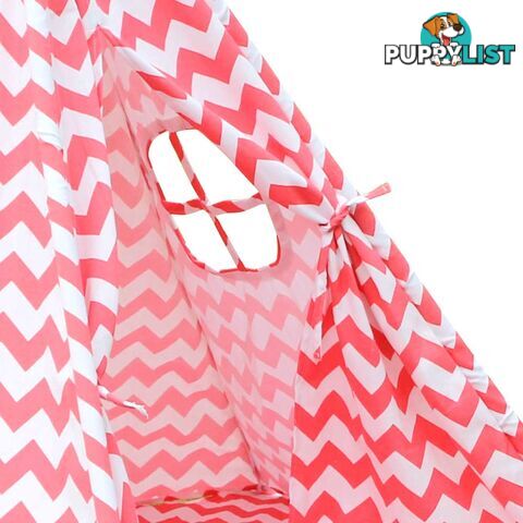 4 Poles Teepee Tent w/ Storage Bag Coral