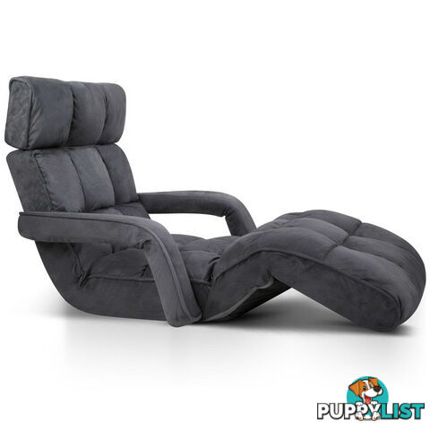 Single Size Lounge Chair with Arms - Charcoal