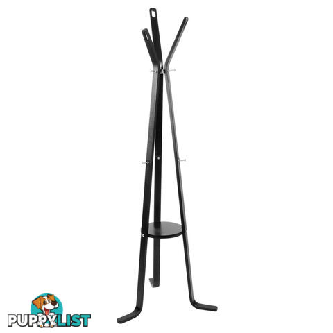 Wooden Coat Rack Clothes Stand Hanger Black