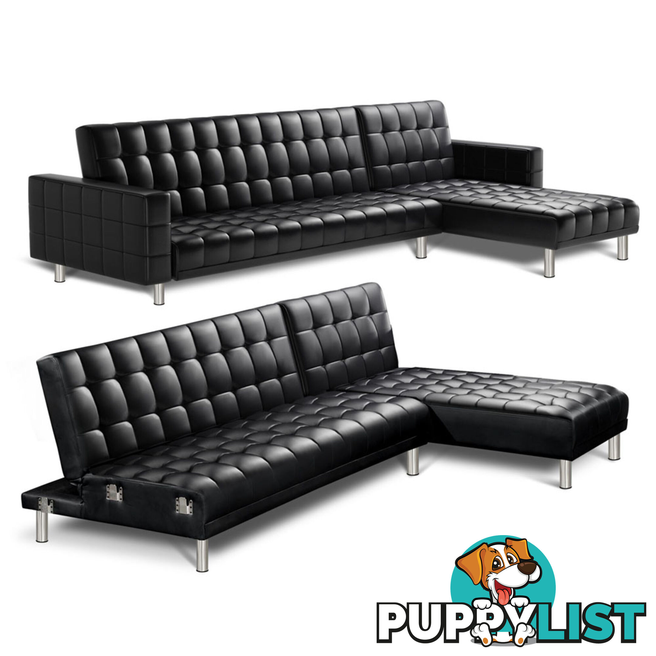 PU Leather Sofa Bed 5 Seater