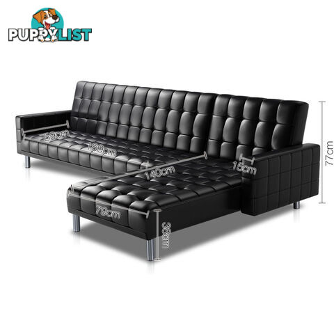 PU Leather Sofa Bed 5 Seater