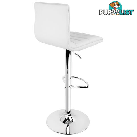 Set of 2 PU Leather Kitchen Bar Stool White