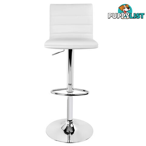 Set of 2 PU Leather Kitchen Bar Stool White