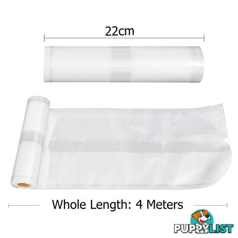 Set of 10 Vacuum Food Sealer Storage Rolls 4m x 22cm + 4m x 28cm