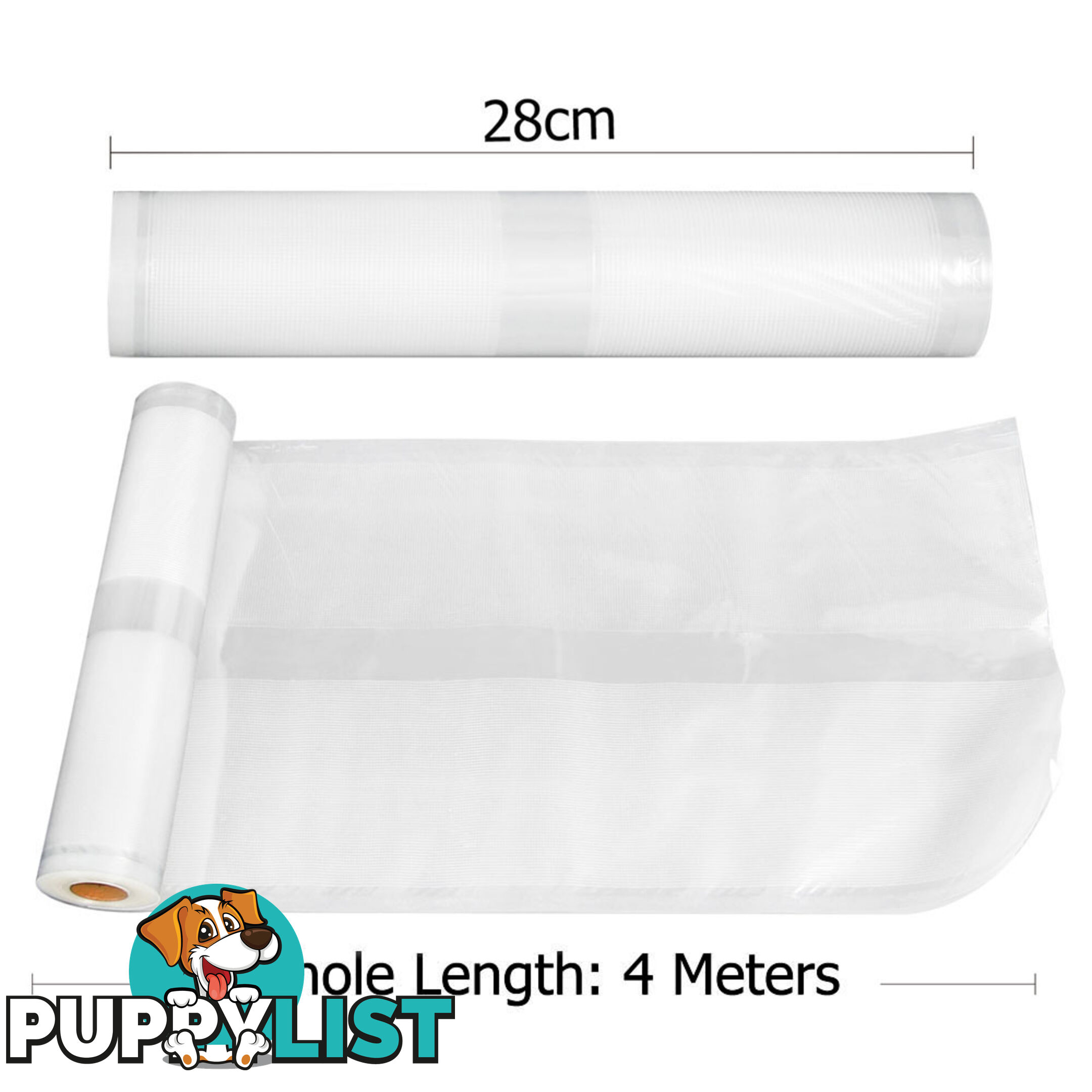 Set of 10 Vacuum Food Sealer Storage Rolls 4m x 22cm + 4m x 28cm