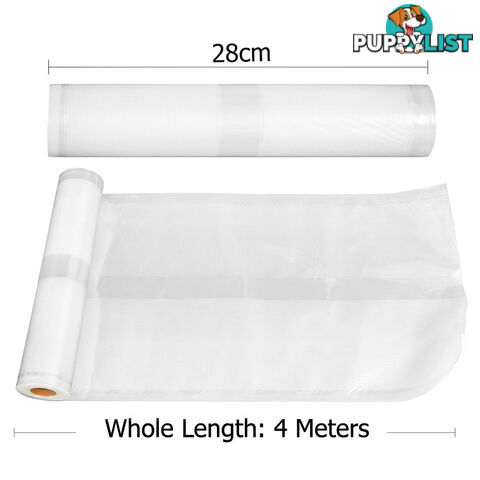 Set of 10 Vacuum Food Sealer Storage Rolls 4m x 22cm + 4m x 28cm