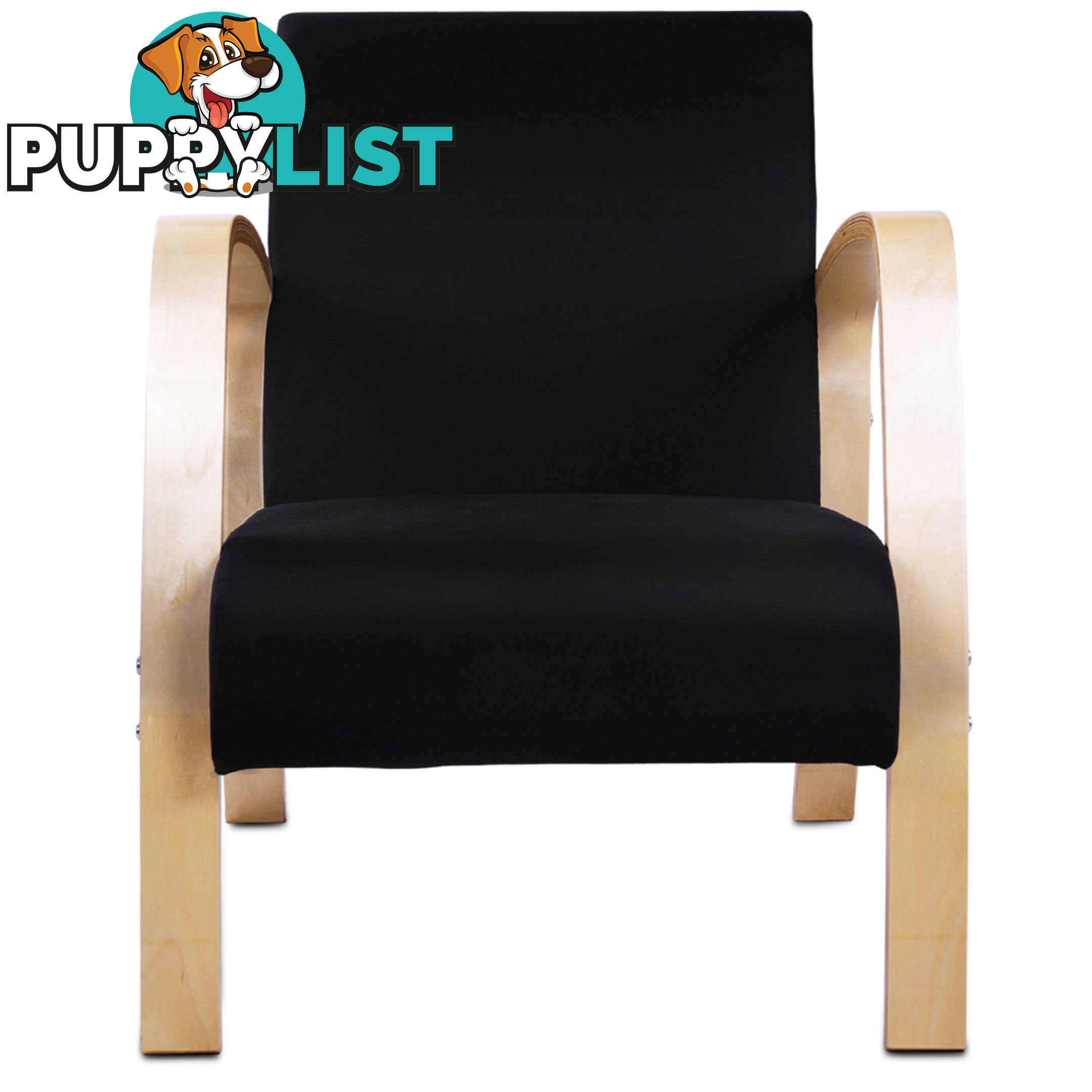Birch Plywood Fabric Sofa Arm Chair Black