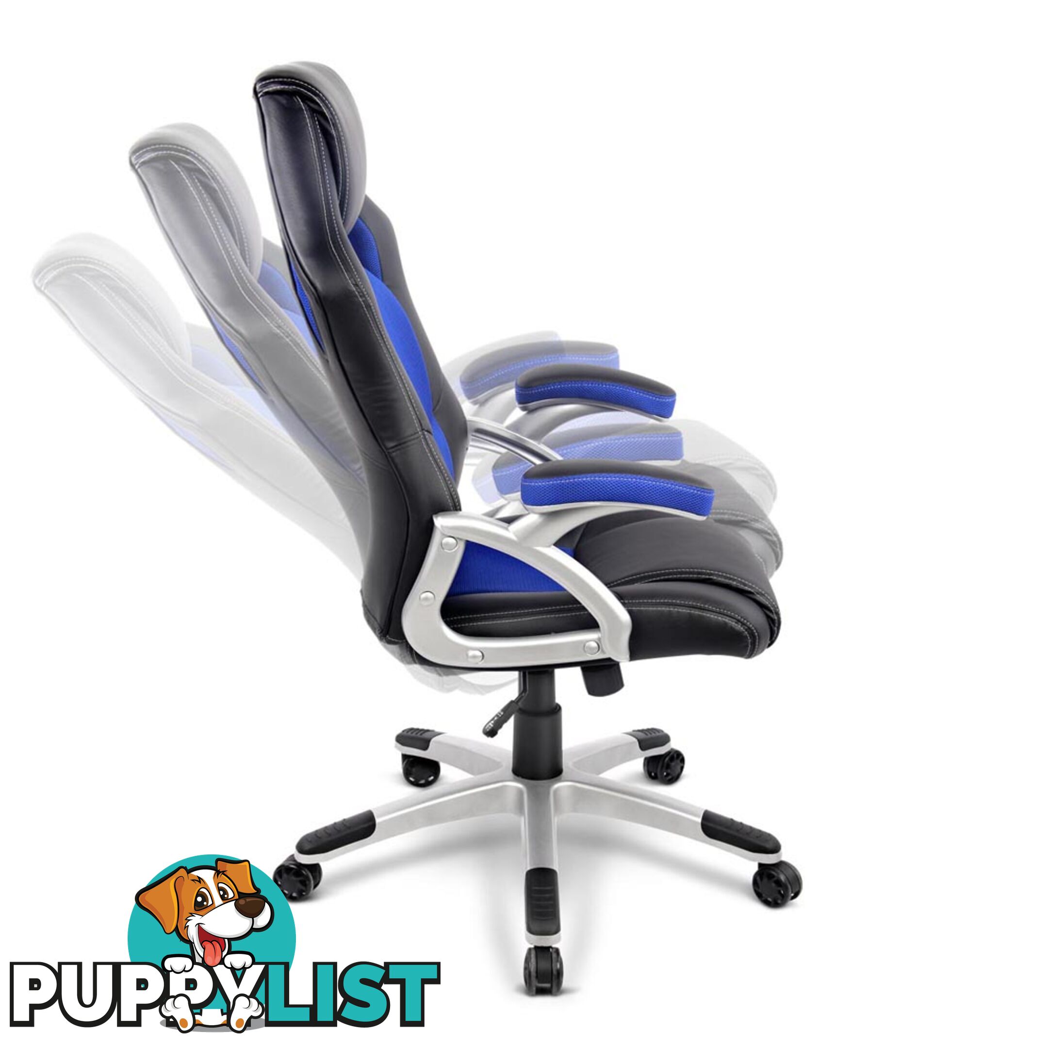 PU Leather & Mesh Racing Style Office Chair