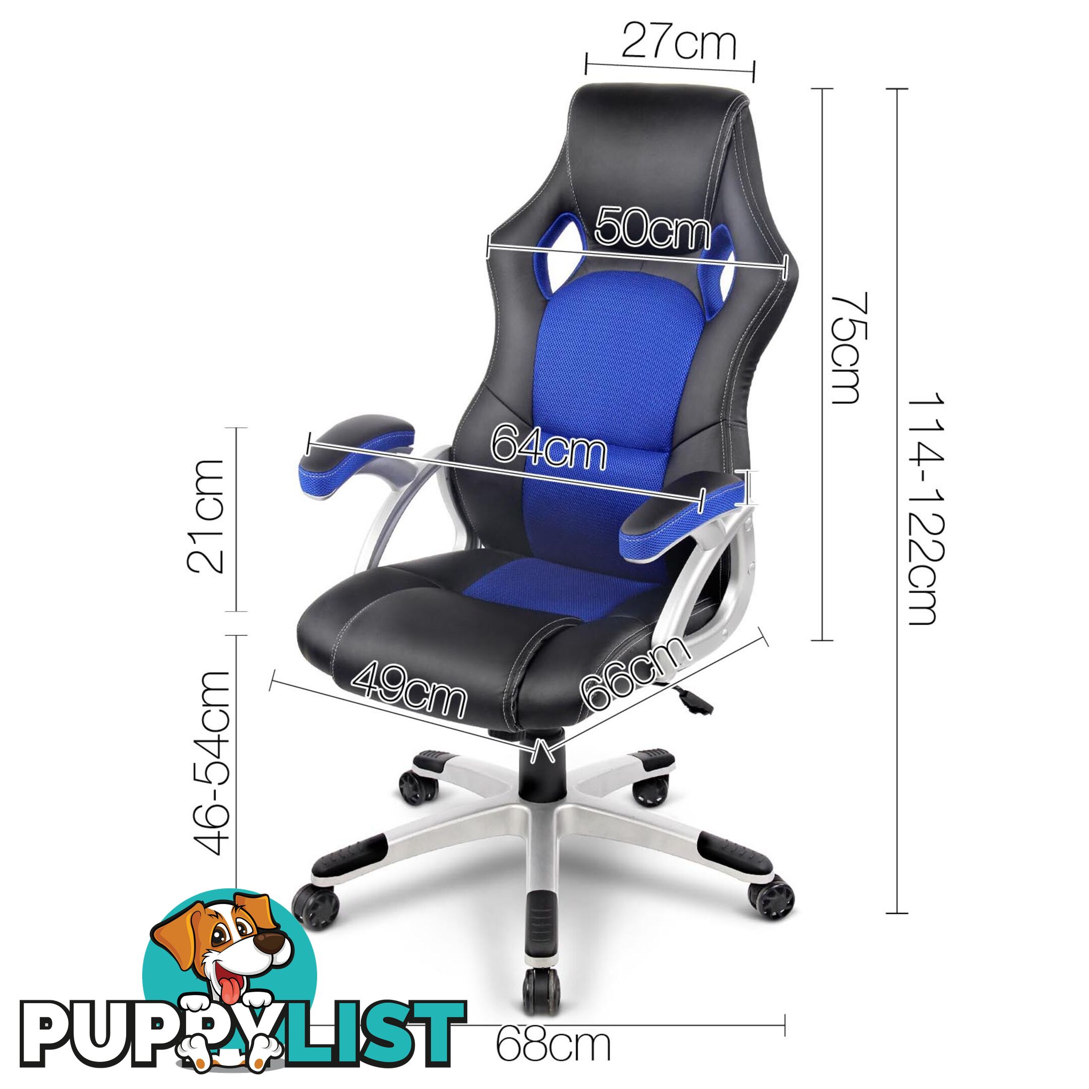 PU Leather & Mesh Racing Style Office Chair