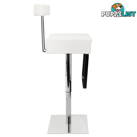 PU Leather Stainless Steel Bar stool - White