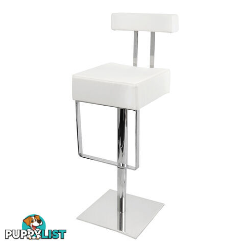 PU Leather Stainless Steel Bar stool - White