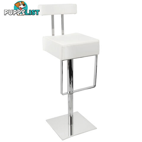 PU Leather Stainless Steel Bar stool - White