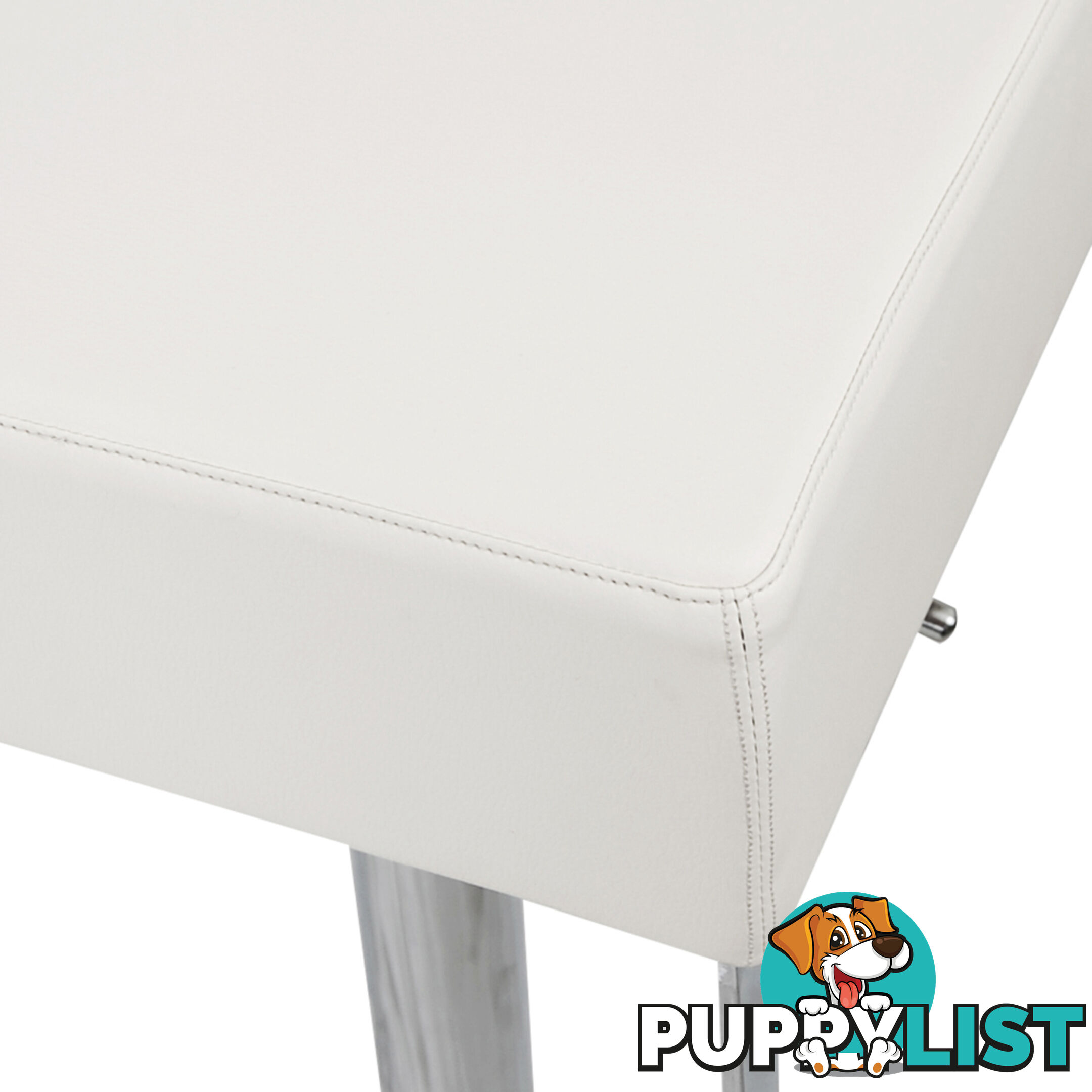 PU Leather Stainless Steel Bar stool - White