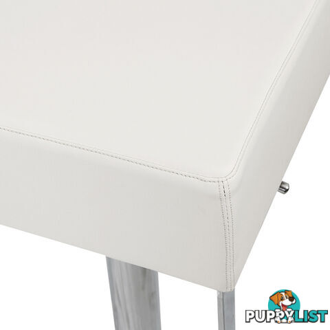 PU Leather Stainless Steel Bar stool - White