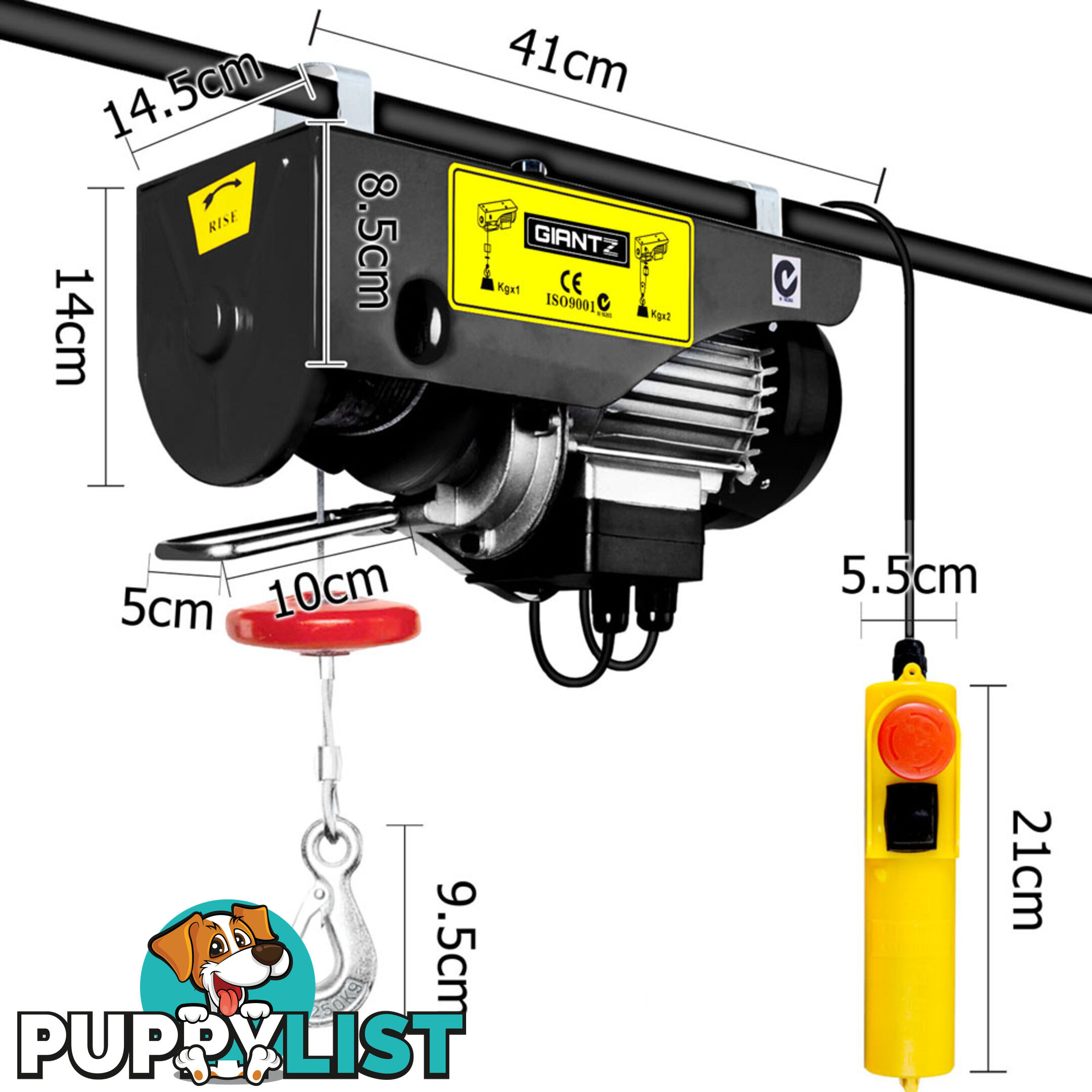 GIANTZ 800KG 1300W Electric Hoist