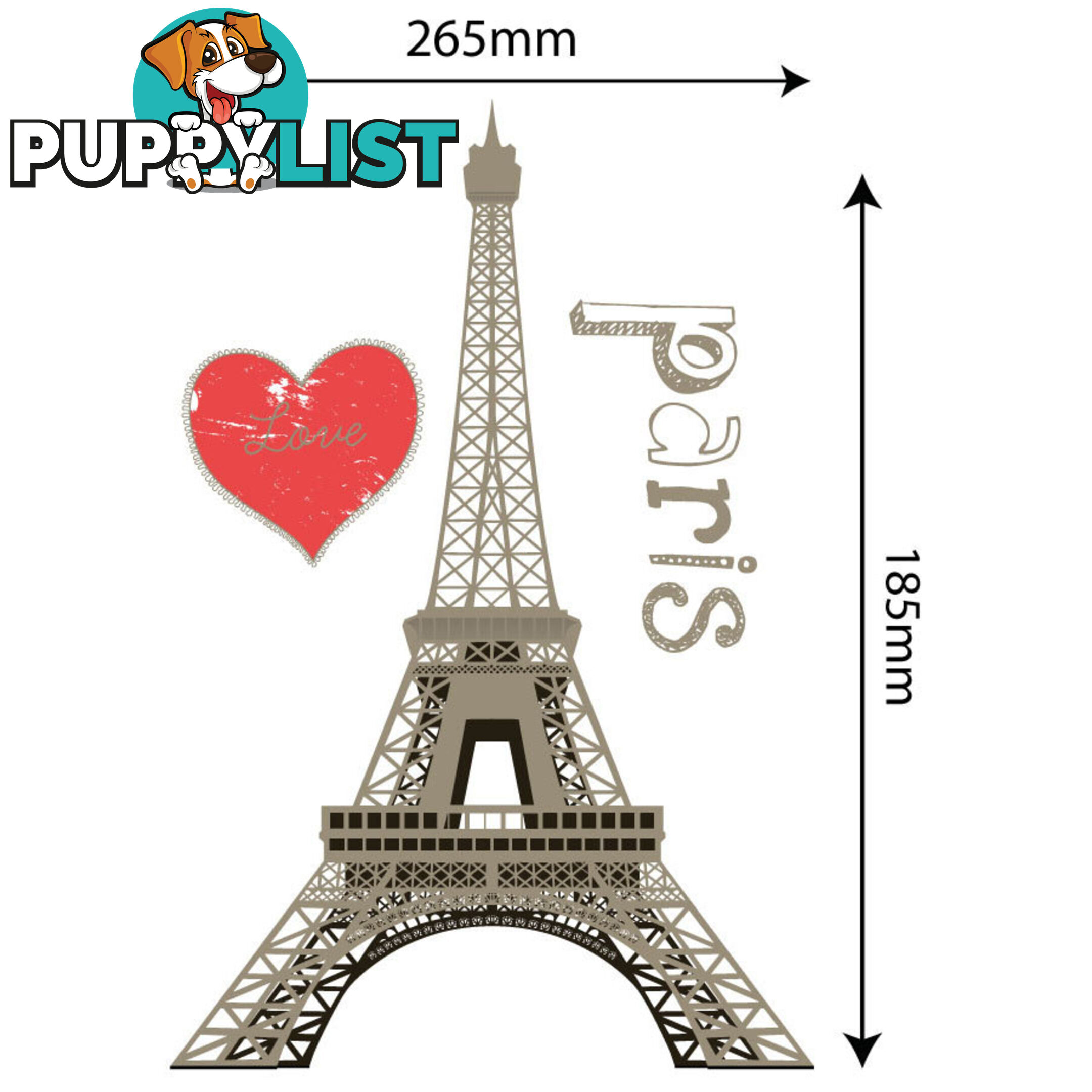 Medium Size Paris Eiffel Tower Wall Stickers - Totally Movable