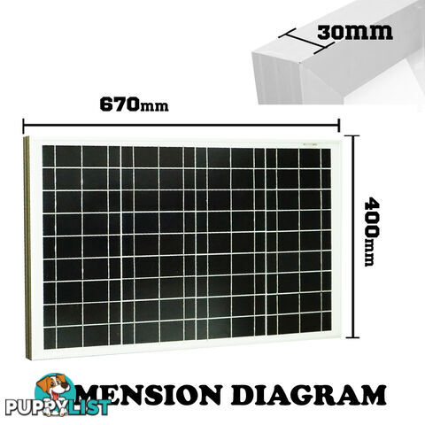 12V 50W Mono Solar Panel Kit + 20A PWM Solar Panel Regulator Controller Camping