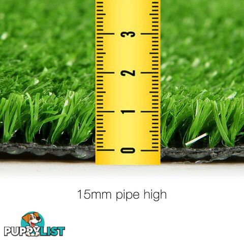 Artificial Grass 10 SQM Polypropylene Lawn Flooring 15mm Green