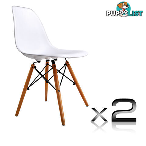 Set of 2 Dining Chair White