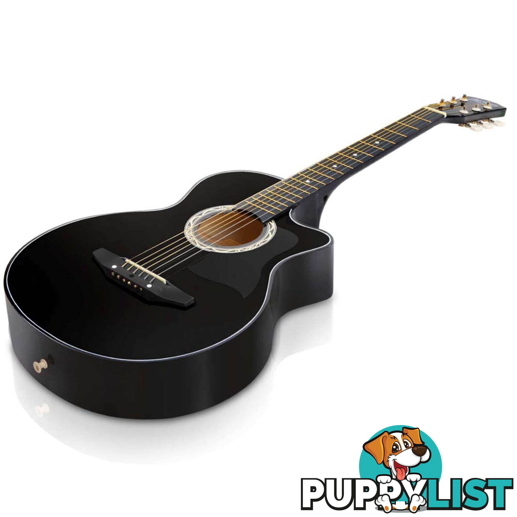 38 Inch Wooden Acoustic Guitar Black