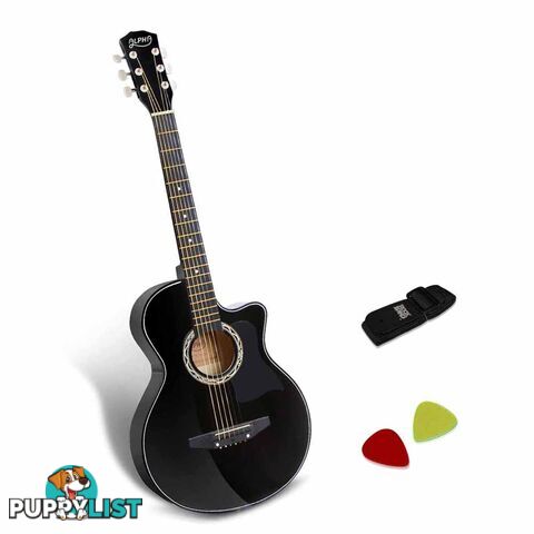 38 Inch Wooden Acoustic Guitar Black