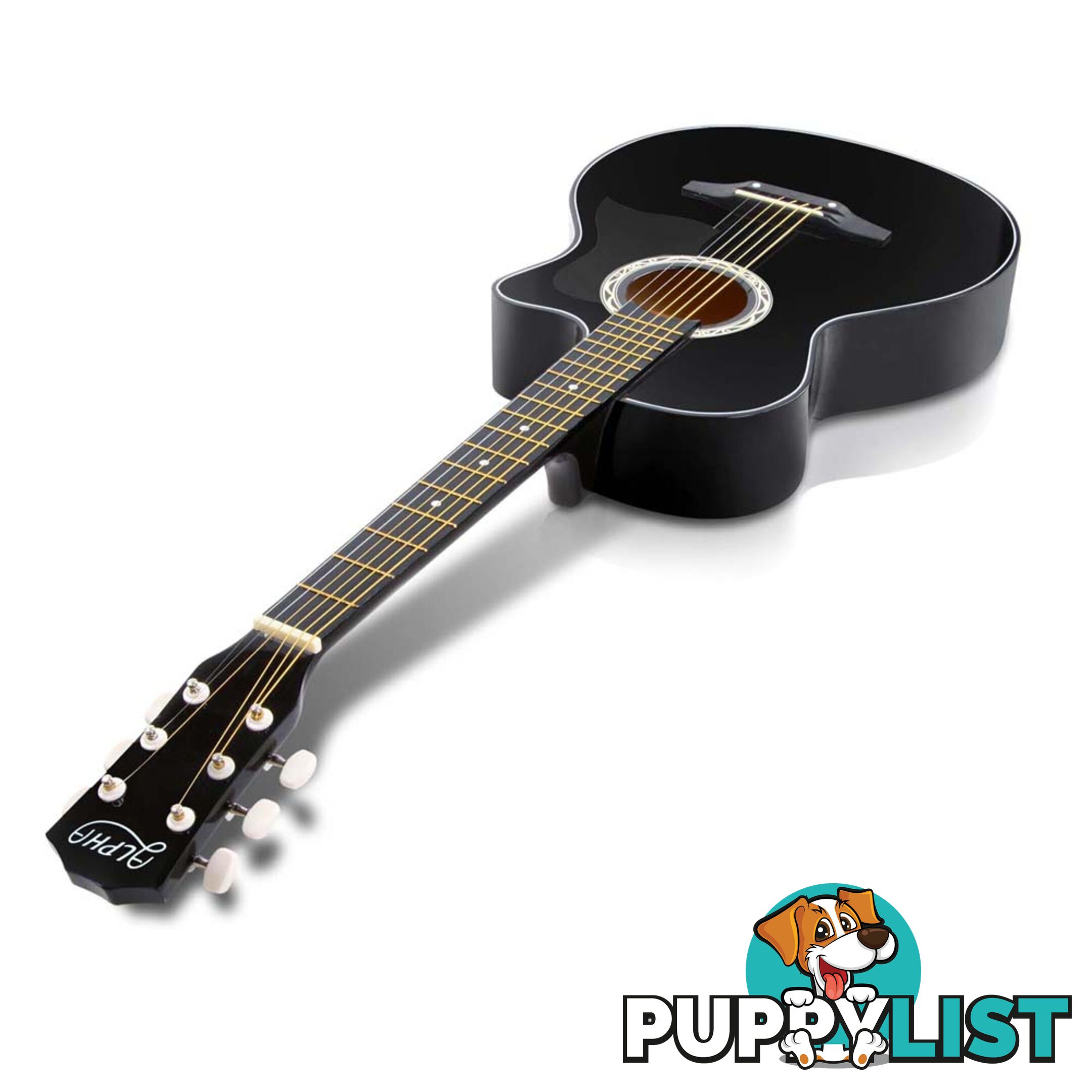 38 Inch Wooden Acoustic Guitar Black