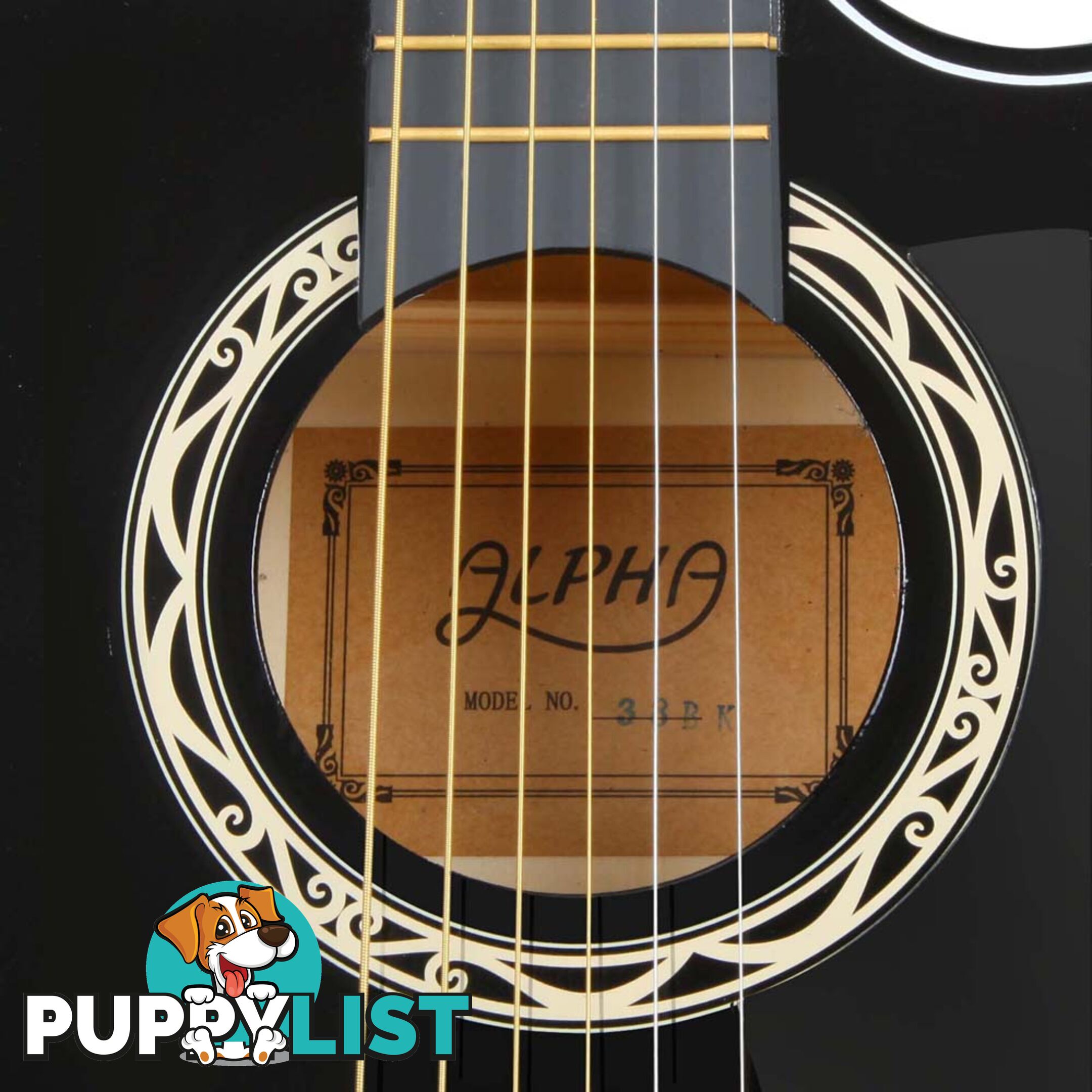 38 Inch Wooden Acoustic Guitar Black