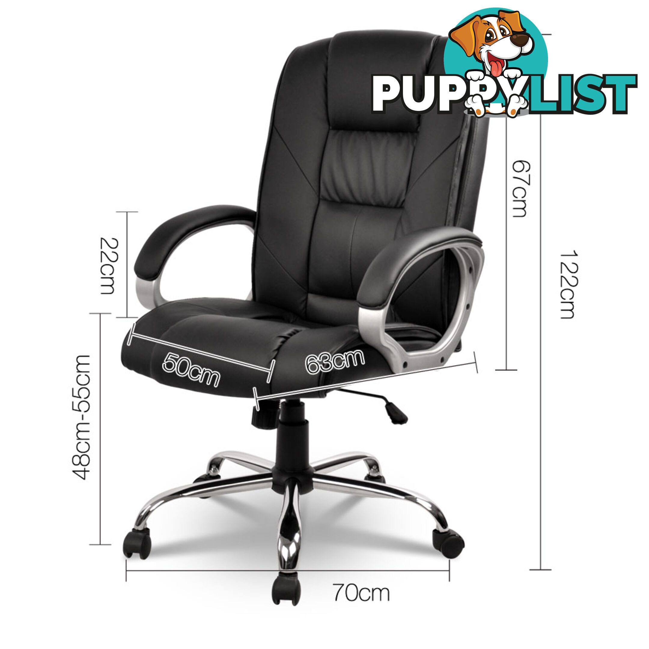 Executive PU Leather Office Computer Chair Black