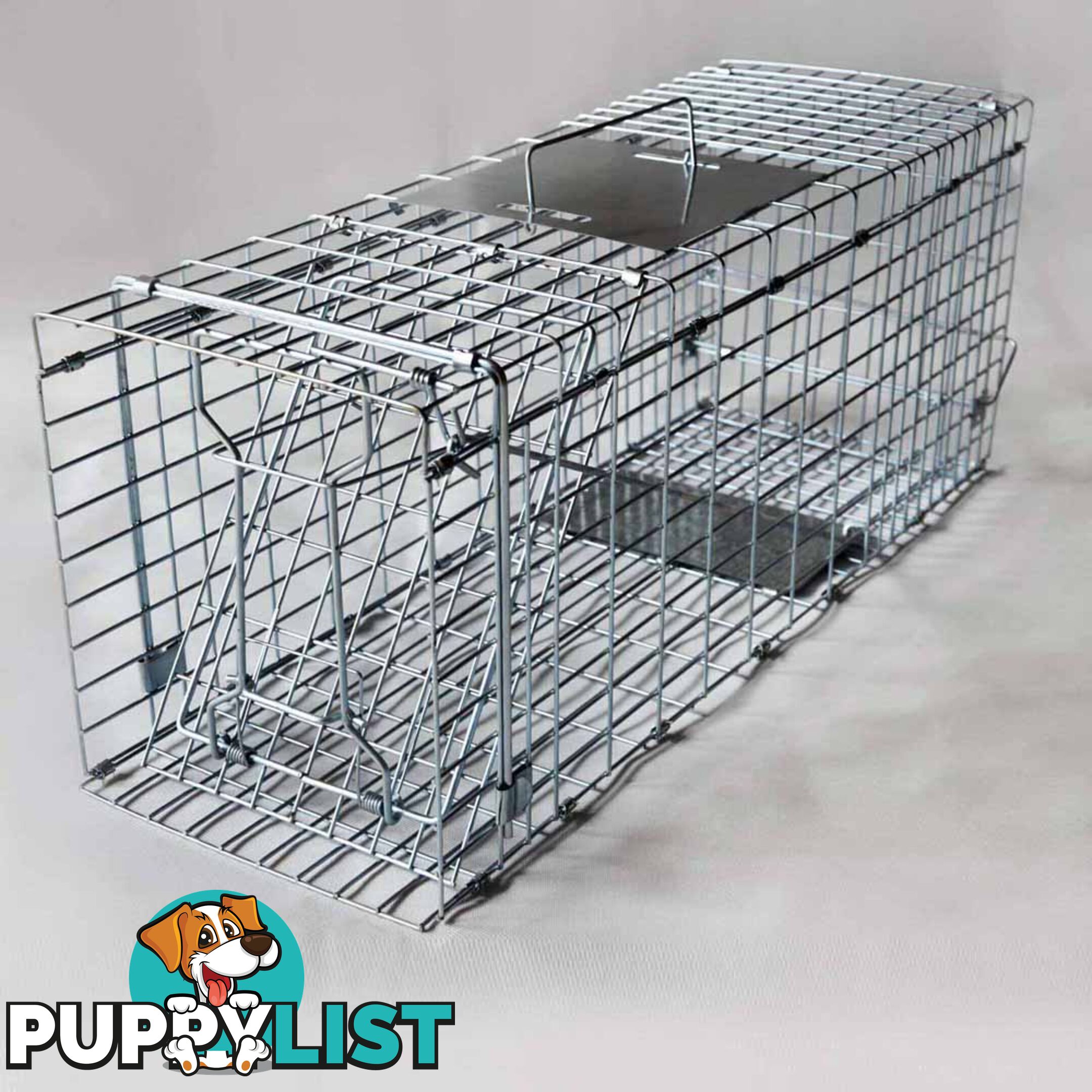 Set of 2 Humane Animal Trap Cage 66 x 23 x 25cm Silver