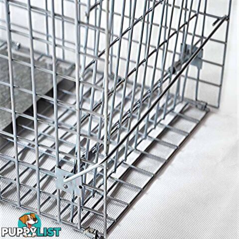 Set of 2 Humane Animal Trap Cage 66 x 23 x 25cm Silver