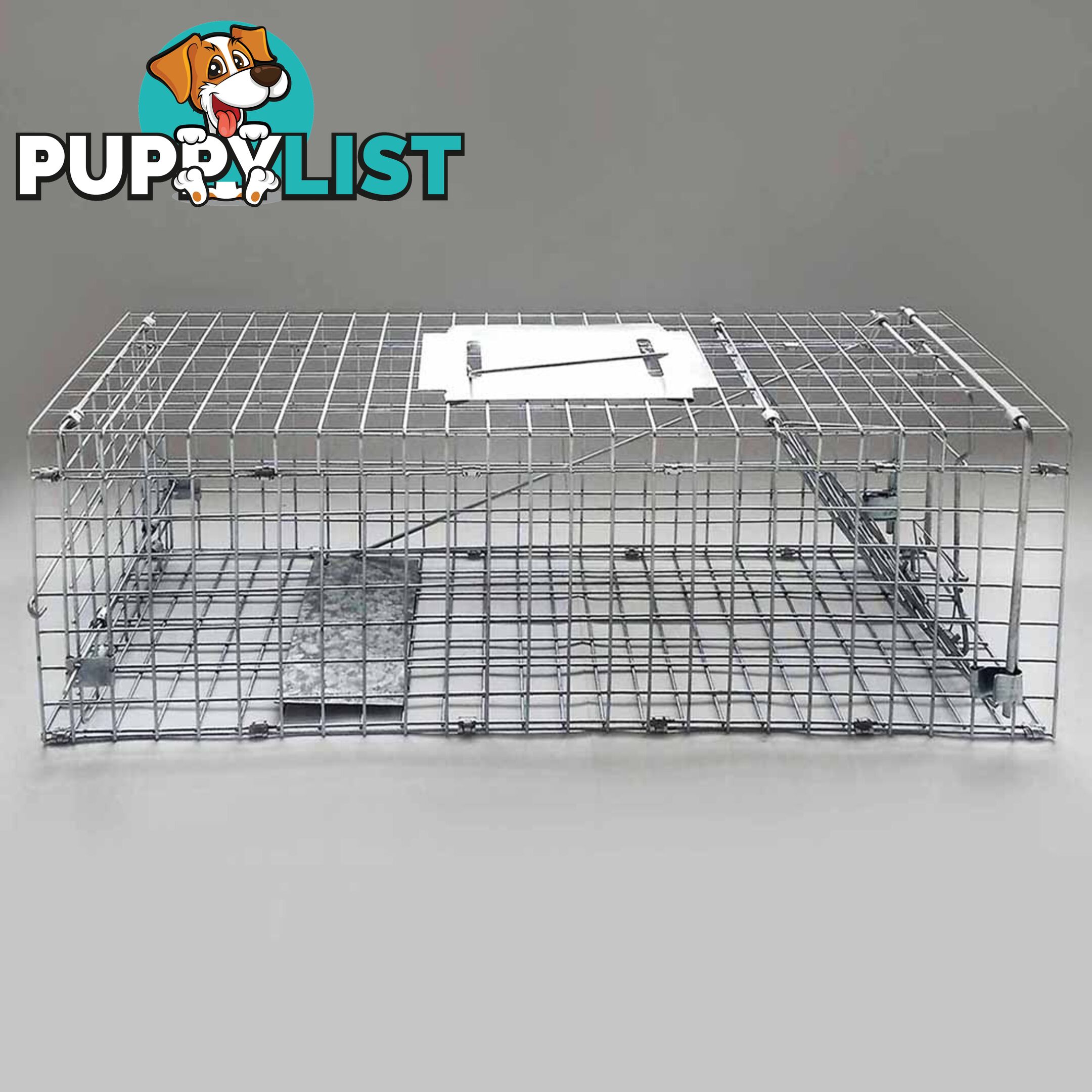 Set of 2 Humane Animal Trap Cage 66 x 23 x 25cm Silver