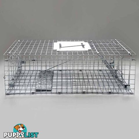 Set of 2 Humane Animal Trap Cage 66 x 23 x 25cm Silver