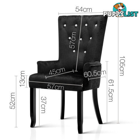 French Provincial Dining Chair - Black