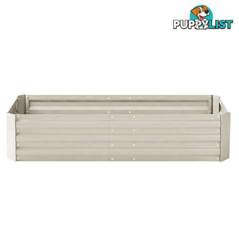 Galvanised Raised Garden Bed - 150 x 90 x 30cm - Cream