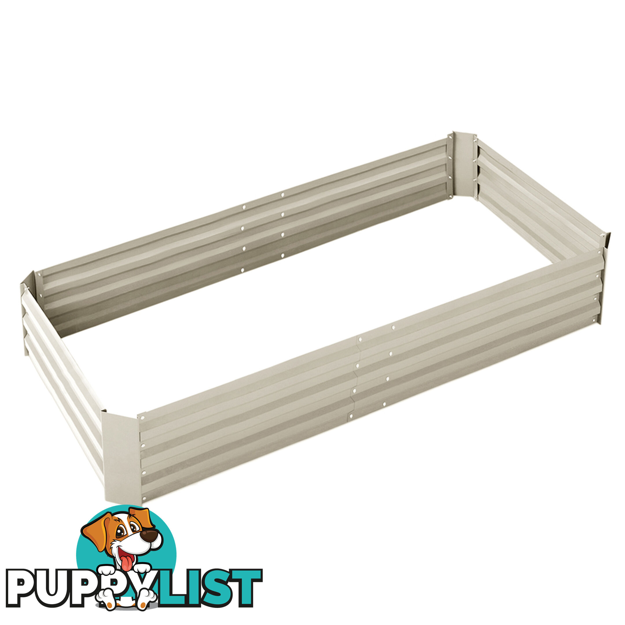 Galvanised Raised Garden Bed - 150 x 90 x 30cm - Cream