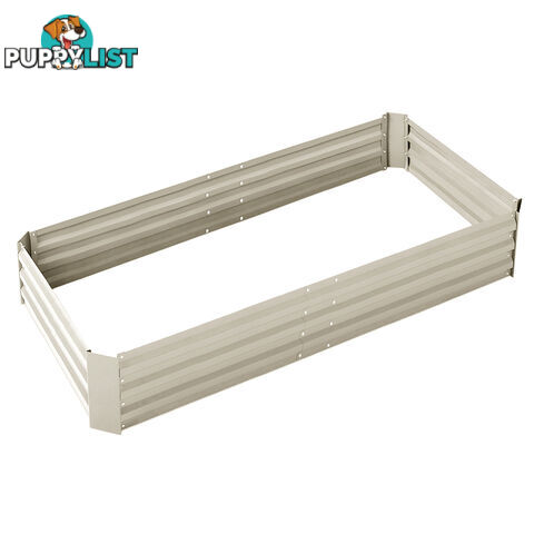 Galvanised Raised Garden Bed - 150 x 90 x 30cm - Cream