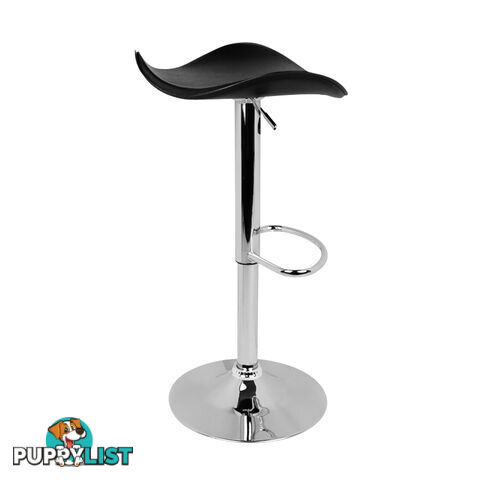 Set of 2 PVC Leather Kitchen Bar Stool Black